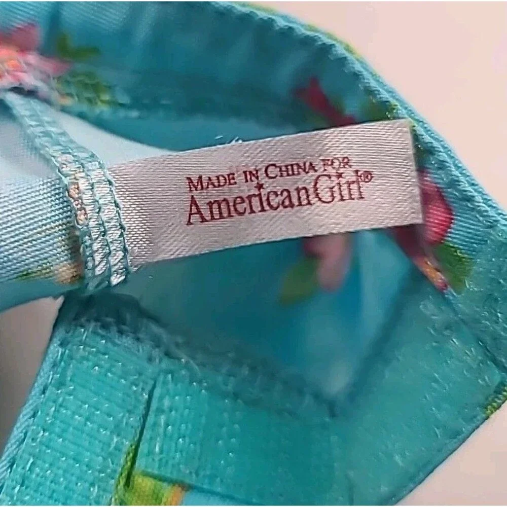 Pleasant Co. American Girl  Aqua Floral Shorts and Head Scarf